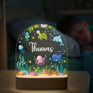 Sea Animals Night Light, Personalized Under The Sea Baby Shower Night Light