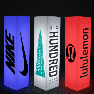 Custom Full Color LED Logo Pillar - Wireless Illuminated Display Column for Trade Shows & Events