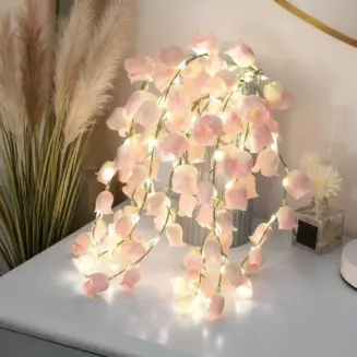 Rose Vine LED Branch Lights: Red, Pink & White Floral Decor