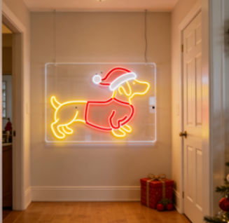 Animal-shaped LED light decorations hanging on the wall