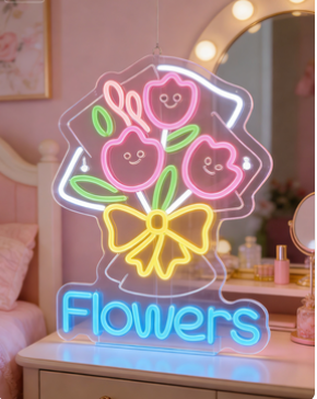 Flowers LED light sign