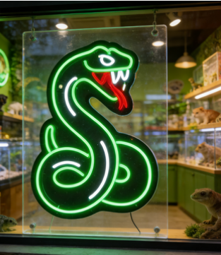 Snake-shaped acrylic LED light