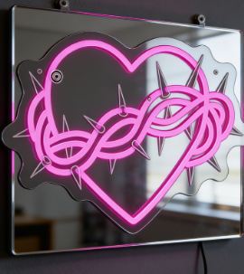 Heart-shaped acrylic LED display sign