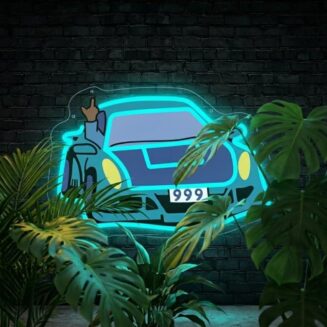 Blue Sport Car LED Neon Sign for Bedroom and Game Room Decor