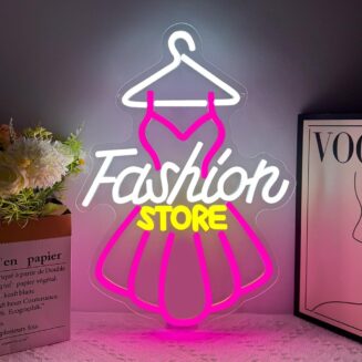 Fashion Store Clothes Neon Sign for Wall Decoration, LED Light USB Powered Neon Light for Woman Clothing Shop Boutique Shopping Room Decor