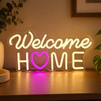 FuugZze Welcome Home Neon Signs for wall decor Neon Lights USB Led Sign Dimmable Welcome Home Sign for Military Army Returning Homecoming Party Decorations
