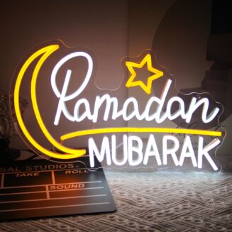 Ramadan Mubarak Neon Sign Dimmable Islamic LED Light for Room Party Decor