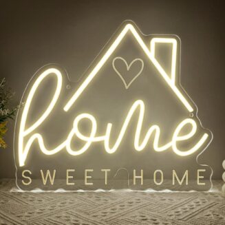 Home Sweet Home Neon Sign for Wall Decor,Warm White LED Signs for Living Room Bedroom House New Home Apartment,House Warming Dimmable Neon Light Gifts for.
