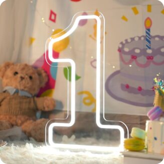 Neon Sign Number 2, Acrylic Light up Number, Large Marquee Number Lights Sign, USB Powered Number Sign for Birthdays Decor, Party Anniversary
