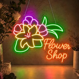 Flower Shop Neon Sign for Florist Storefront Window Display Wall Decor