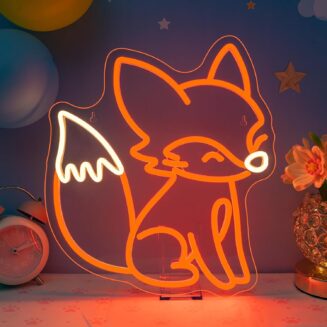 Fox Neon Sign Animal Neon Light for Classroom Bedroom Living Room Fox Wall Decor Anime LED Sign Orange Light Up Library Nursery Book Store Birthday Gifts for Teens Animal Lovers Visit the VVYXX Store