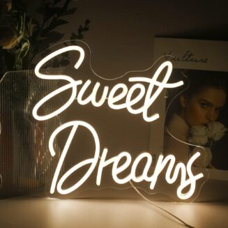 Sweet Dreams Neon Sign Warm White LED Night Wall Light Decor for Bedroom