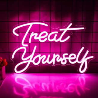 Treat Yourself Neon Sign Pink LED Night Light Up for Snack Bar Wall Decor