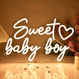 Britrio Sweet Baby Boy Neon Sign Baby Shower 1st Birthday Party Backdrop