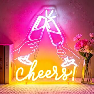 Neon Sign, Cheers Neon Signs for Wall Decor LED Signs Neon Light