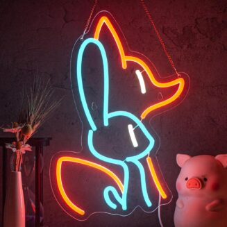 Judy and Nick Neon Sign Fox and Rabbit USB Dimmable Neon Light Sign for Boys Girls Room Gameroom Holiday Birthday Gift