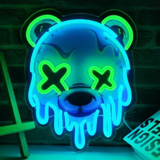 Ice Bear Neon Sign, Cool Led Sign for Wall Decor - Usb Powered, Adjustable Brightness Anime Bear Led Light for Bedroom, Bar, Pub, Party, Man Cave Decor,...