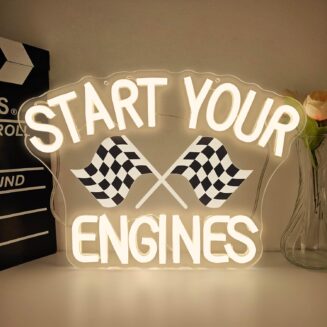 Start Your Engine Neon Sign Racing Car Neon Lights for Wall Decor Dimmable Start Your Engine Light Up Sign Led Race Party Decor, Race Car Classroom Decorations