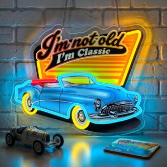 Classic Car Neon Sign,Car Wall Decor,USB Powered LED Neon Light for Boys Room,Dimmable Vintage Convertible Wall Decor,Car Lover Neon Light,Retro Car Room,Man Cave,Garage,Game Room