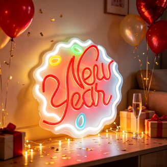 Happy New Year Neon Sign, USB Powered Decorative Light New Year Holiday Theme Decor for Living Room Bedroom Party Home Wall Table Festive Celebration Light...