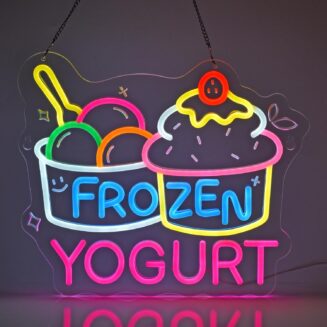 Frozen Yogurt Neon Sign,Ice Cream Dessert Decor LED Light Sign