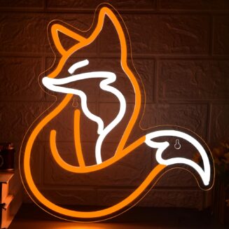 Fox Neon Sign for Wall Decor Cartoon Fox LED Neon Light for Man Cave Animal LED Light Up Sign for Bedroom Living Room Garage Game Room Cafe Animal Themed Decor Birthday Gifts Size13.7*11.4 In Visit the QZSH Store
