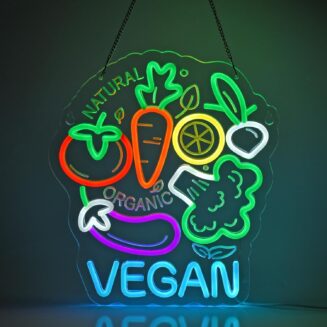 Vegan Neon Sign,USB Powered Dimmable Wall Decor LED Light