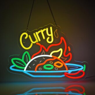 Indian Curry Neon Sign,Indian Restaurant LED Light Wall Decor Sign