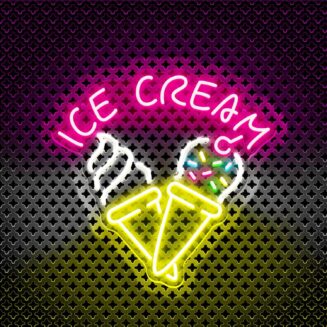 Ice Cream Neon Sign Light up Acrylic LED Light Sign with USB Powered Ice Cream Letter Neon Light for Business Store