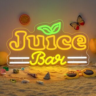 Juice Bar Neon Sign Orange Juice LED Neon Light Wall Decor for Restaurant