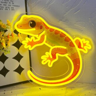 Leopard Gecko Neon Sign Dimmable Reptile Led Neon Light for Wall Decor USB Powered Lizard Neon Light Up Sign for Birthday Party Present Bedroom Kids Room Living Room Home Bar Visit the Goneons Store