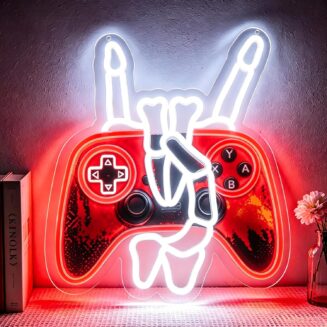 Gdbkabf Neon Sign, Gamer Neon Signs for Wall Decor LED Signs Neon Light | Skull Gamer Neon Sign for Bedroom, Gaming Room, Man Cave, Home Decor, Skeleton