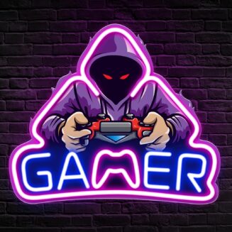 Kavaas Gamer Neon Sign, UV Printed Gaming Neon Sign for Gamer Room Decor - LED Video Game Neon Lights for Bedroom Boys, Gaming Wall decor - Best Gamer Gifts.