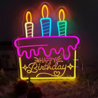 Happy Birthday Neon Sign for Wall Decor 50*45cm