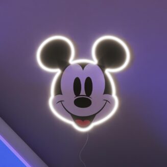 Neon Signs for Wall Decor, Disney Mickey Mouse (Printed Face) - Energy Efficient LED Neon Lights for Bedroom Wall - Easy to Install Custom Neon Sign & Customizable Light Up Wall Art