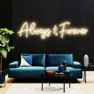 Super Large Always And Forever Neon Sign Big with Remote Dimmer, Three-pieces Free Combination Forever And Always Neon Light for Wall Decor, Wedding Proposal Bedroom Bar, Warm White