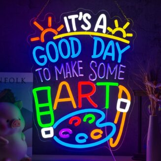 It's a Good Day to Make Some Art Neon Sign Make Some Art Neon Sign for Wall Decor It's a Good Day USB Dimmable Neon Light Sign for Boys Girls Room Gameroom Holiday Birthday Christmas Gift