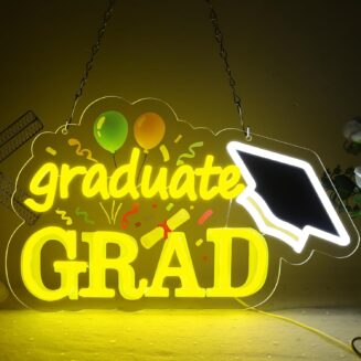 LED Neon Congrats Grad Signs Dimmable Graduation Party Decoration for Prom Party, Class of 2026 Celebrations, Graduation Gift for Boys Girls-15.8x9.6 IN-USB Powered-Acrylic