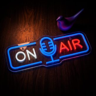 ON AIR Neon Sign Microphone Live On Air Led Light Sign for Recording Studio