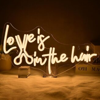Love in the Hair Neon Sign Barber Pole LED Light for Barber Shop Wall Decor
