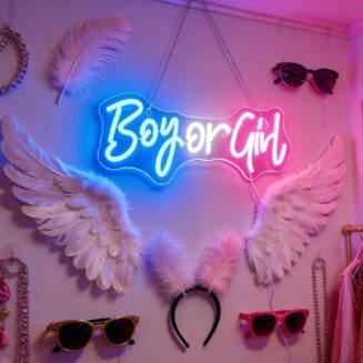 Boy or Girl Baby shower neon sign
