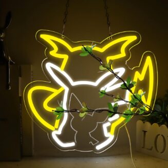 Cartoon Electric Creature Neon Sign, Dimmable LED Neon Light Sign, Acrylic Backboard Neon Wall Decor for Bedroom Game Room Man Cave, Indoor USB Powered Neon Wall Art for Party Holiday Decor
