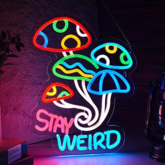 Stay Weird Neon Sign Mushroom Neon Sign for Wall Decor Smart plug timer compatible USB Powered Teen Room Birthday Gifts for Kids Boys Room Man Cave