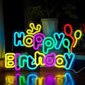 Happy Birthday Neon Sign, Light up Sign for Backdrop Wall Decor