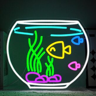 Fish Tank Neon Sign for Wall Decor Dimmable Tropical Fish Led Light Signs Nature Aquarium Neon Light for Living Room Hotel Bar Cafe Party Man Cave Fish Shop Decoration USB Powered