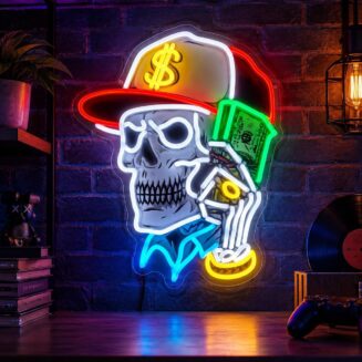 Dollar Dreams Money Neon Sign Halloween LED Cash Light Up Sign USB Powered for Wall Decor, Party Decor Birthday Gifts