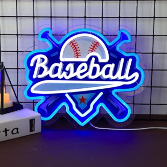 Baseball Neon Signs Dimmable Baseball Neon Lights Wall Decor for Club Dormitory Bedroom Shop Home Birthday Party Gift Art for Kids Fans-14.65 x 12.2 IN-USB Powered-Acrylic