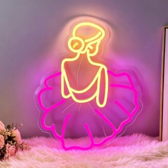 Ballet Girl Neon Sign for Wall Decor, Dimmable LED Neon Lights, USB Powered