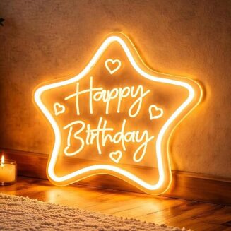 Happy Birthday Lets Party Neon Sign Custom LED Light Wall Decor