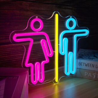 Restroom Neon Signs for Wall Decor Bathroom Neon Sign Dimmable LED Powerd Toilet Light Restroom Signs for Business Ideal for Bathroom, Bar, Hotel, Hospital,Home and Party Decoration